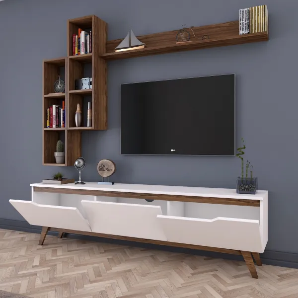 ASIR TV stolík M16 biely orech