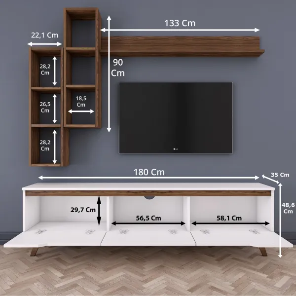 ASIR TV stolík M16 biely orech