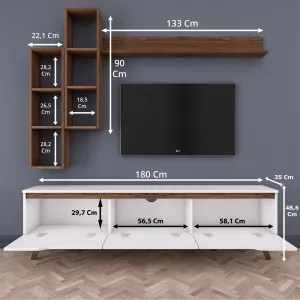 ASIR TV stolík M16 biely orech