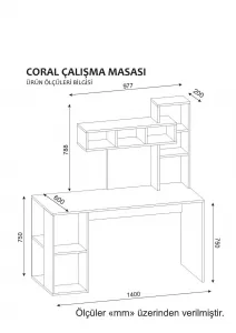 Hanah Home Písací stôl s nástennou policou Coral biela/cordoba