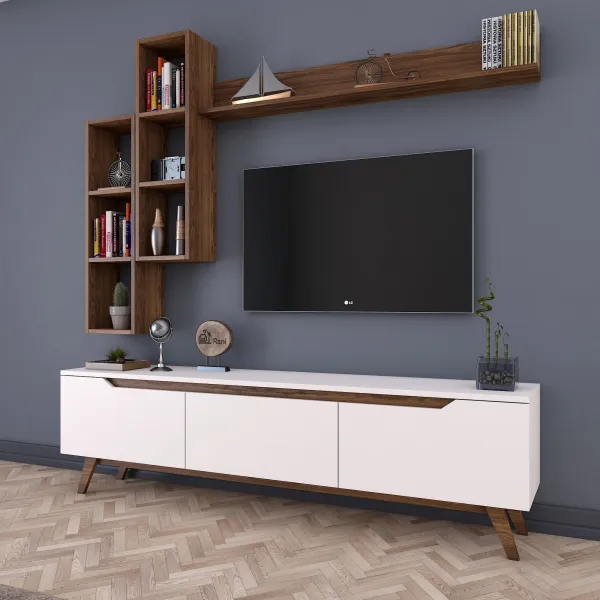 ASIR TV stolík M16 biely orech
