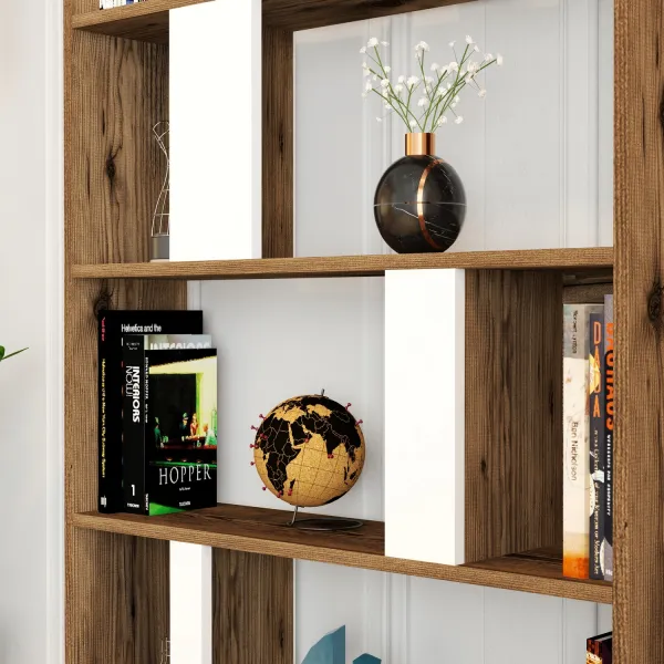 Hanah Home Knižnica Lime orech/biela