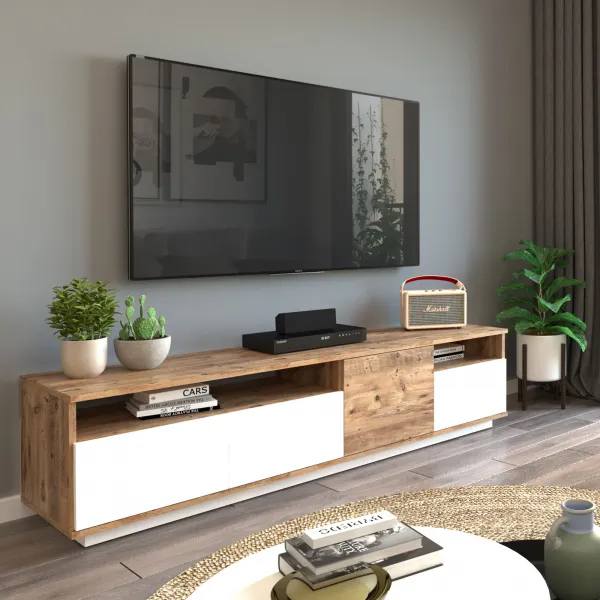 Hanah Home TV stolek FR5 180 cm borovice/bílý