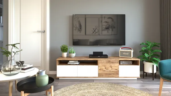Hanah Home TV stolek FR5 180 cm borovice/bílý