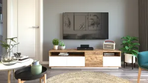 Hanah Home TV stolek FR5 180 cm borovice/bílý