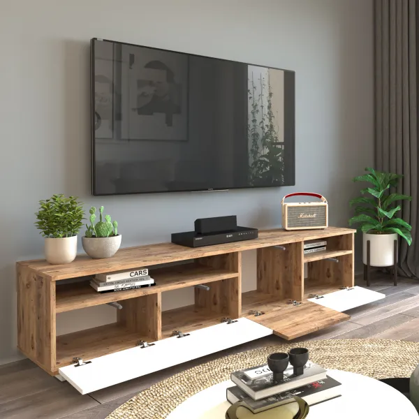 Hanah Home TV stolek FR5 180 cm borovice/bílý