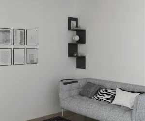Hanah Home Nástenná polica Zik antracit