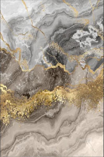 Conceptum Hypnose Koberec Marble 80x200 cm šedý/zlatý