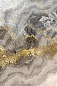 Conceptum Hypnose Koberec Marble 80x200 cm šedý/zlatý