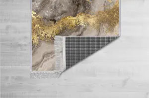 Conceptum Hypnose Koberec Marble 80x200 cm šedý/zlatý