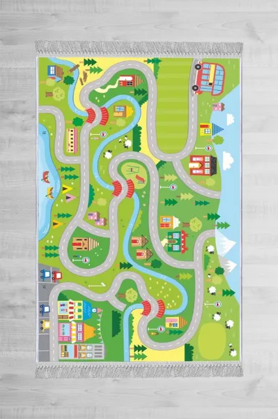 Conceptum Hypnose Detský koberec Mesto 80x120 cm zelený