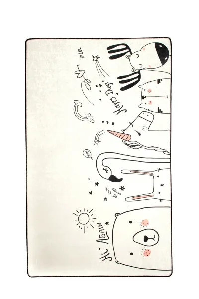 Conceptum Hypnose Detský koberec Be Happy 140x190 cm biely/čierny