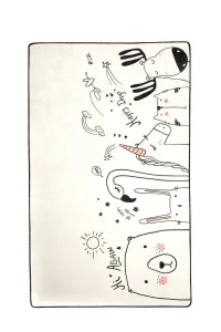 Conceptum Hypnose Detský koberec Be Happy 140x190 cm biely/čierny