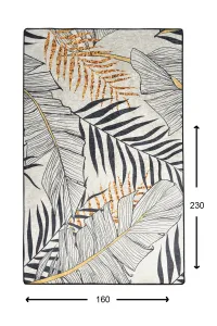 Conceptum Hypnose Koberec Herbal 160x230 cm bielo-čierny/zlatý
