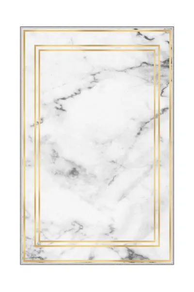 ASIR Koberec 50 x 80 GOLD FRAME biely