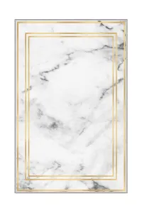 ASIR Koberec 50 x 80 GOLD FRAME biely