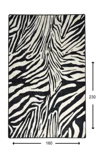ASIR Koberec 160 x 230 ZEBRA čierna, biela