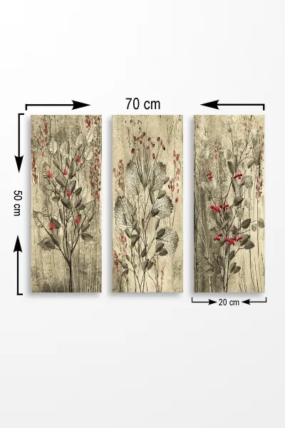 Hanah Home Súprava obrazov Vintage Flower 20x50 cm 3 ks