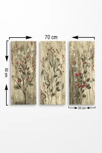 Hanah Home Súprava obrazov Vintage Flower 20x50 cm 3 ks