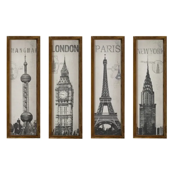 Hanah Home Súprava obrazov City 19x70 cm 4 ks