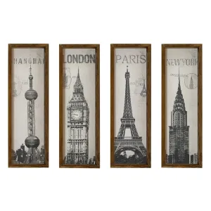 Hanah Home Súprava obrazov City 19x70 cm 4 ks