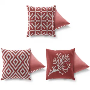 Hanah Home Sada vzorovaných polštářů VAPO 3 ks 43x43 cm červené/bílé