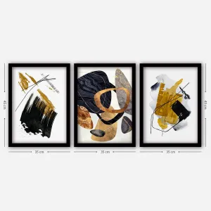 Hanah Home Súprava obrazov Gold and Black 35x45 cm 3 ks