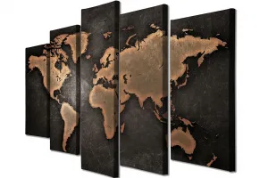 Hanah Home Viacdielny obraz WORLD BLACK 105x70 cm