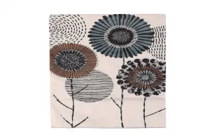Hanah Home Obliečka na vankúš s kvetinami FLOW 43x43 cm béžová
