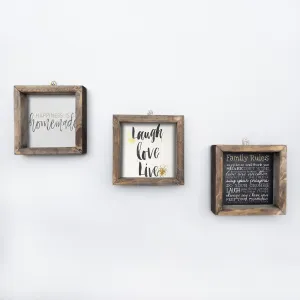 Hanah Home Sada obrazov Moto 15x15 cm 3 ks