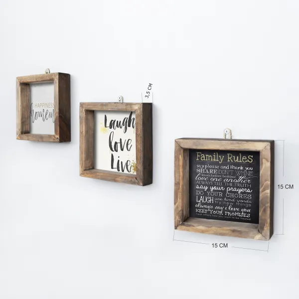 Hanah Home Sada obrazov Moto 15x15 cm 3 ks