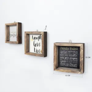 Hanah Home Sada obrazov Moto 15x15 cm 3 ks