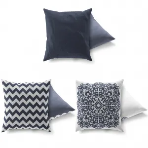 Hanah Home Sada vzorovaných polštářů VAPO 3 ks 43x43 cm modré/bílé