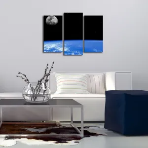 Hanah Home Viacdielny obraz s led svetlom Zeme 66x45 cm