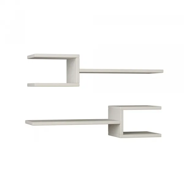 Kalune Design Sada 2 nástenných políc FORK biela