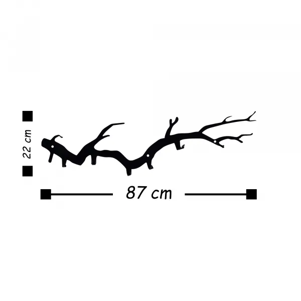 Hanah Home Kovový vešiak BOUGH 87 cm čierny