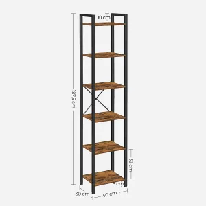 SONGMICS Knižnica Vasagle Porat 187,5 cm hnedá