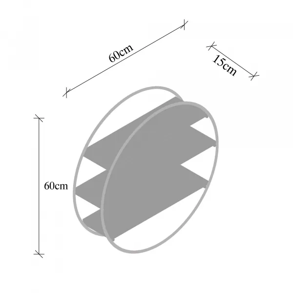 Kalune Design Nástenná polica Tulipa 60 cm čierna/orech