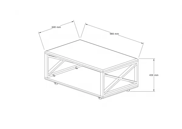 Kalune Design Konferenční stolek Yuso borové dřevo