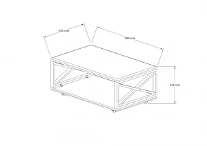 Kalune Design Konferenční stolek Yuso borové dřevo