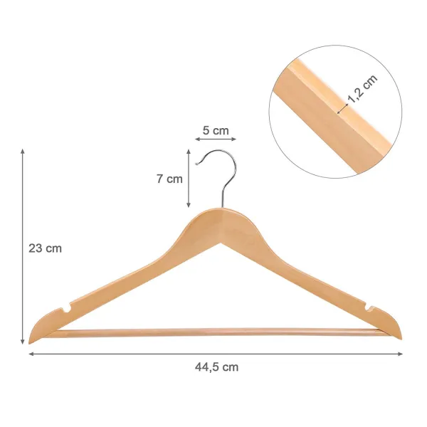 SONGMICS Drevené ramienko prírodné 44 cm 20 ks