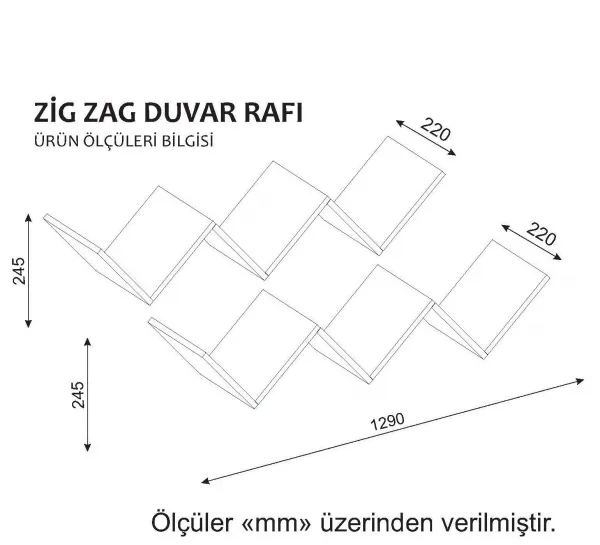 Kalune Design Sada nástěnných poliček Zigzag bílá