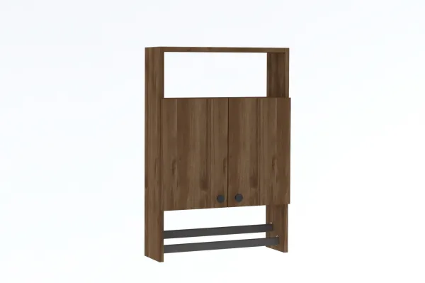 Kalune Design Závěsná koupelnová skříňka s věšákem na ručníky Ela ořech