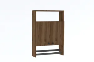 Kalune Design Závěsná koupelnová skříňka s věšákem na ručníky Ela ořech