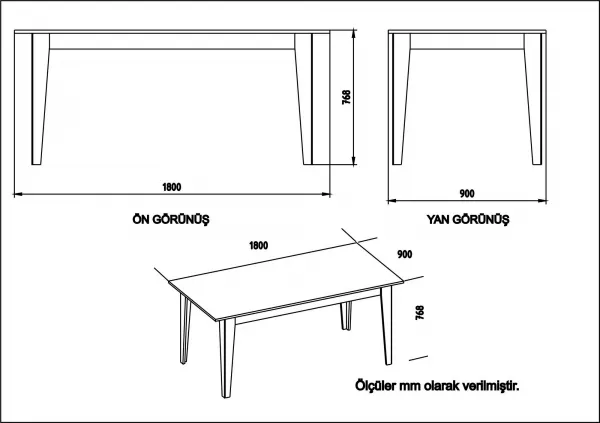 Kalune Design Jedálenský stôl LORENZ 90 cm čierna/hnedá