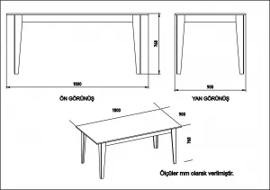 Kalune Design Jedálenský stôl LORENZ 90 cm čierna/hnedá