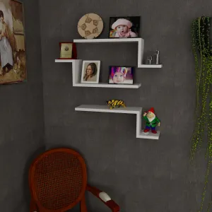 Kalune Design Sada 3 nástenných políc LOWA biela