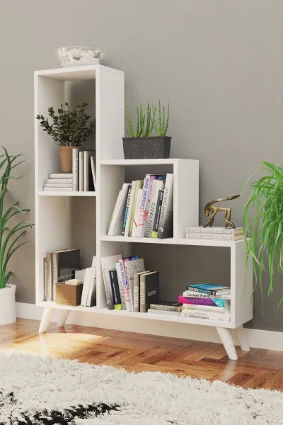 Kalune Design Knižnica Nisano biela