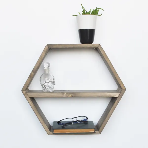 Hanah Home Nástenná polica Karino 42 cm hnedá