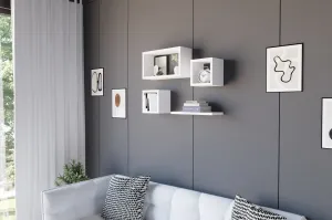 Kalune Design Sada 4 nástěnných polic BABI bílá
